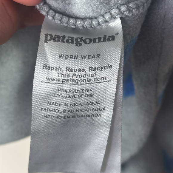 Patagonia Synchilla‎ Snap Collar Gray Print Fleece Pullover Women’s Size Medium - Picture 7 of 7